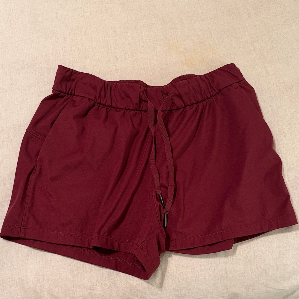 CRZ YOGA Women's Athletic Shorts in Burgundy